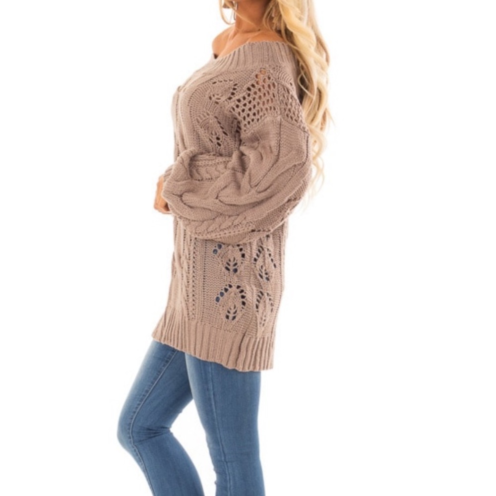 💥FINAL PRICE💥Mocha  Cable Knit Sweater - Picture 5 of 7